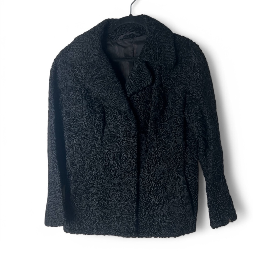 Lauterhahn Köln - Women’s Vintage Astrakhan Fur Jacket Lined 80s German - Sz S